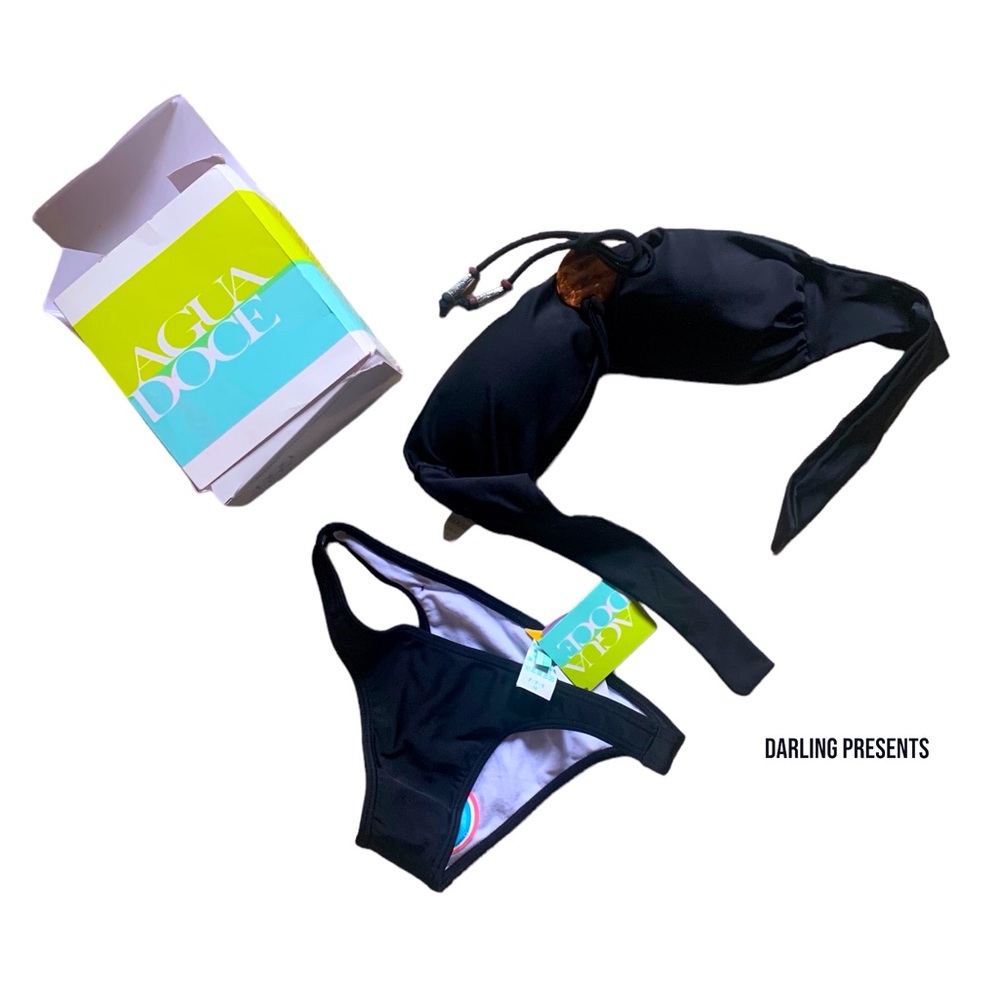 Agua Doce Bandeau Bikini Swimsuit Women Color Black Size S